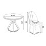Hanah Home Mos Juego de Mesa y Sillas Blanco Mármol, Dorado y Antracita